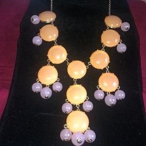 ILY Couture Statement Bubble Necklace - peach and lavender